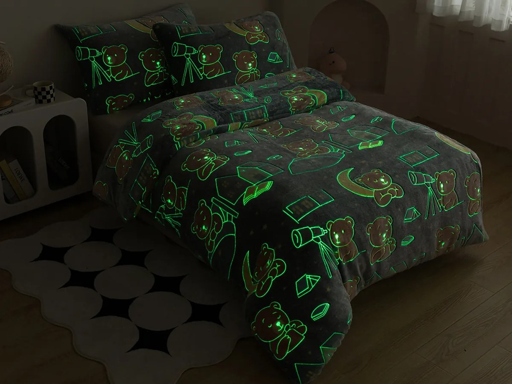 XPOSE® Mikroplyšové obliečky MEDVEDÍ SEN Exclusive (svietiací efekt)