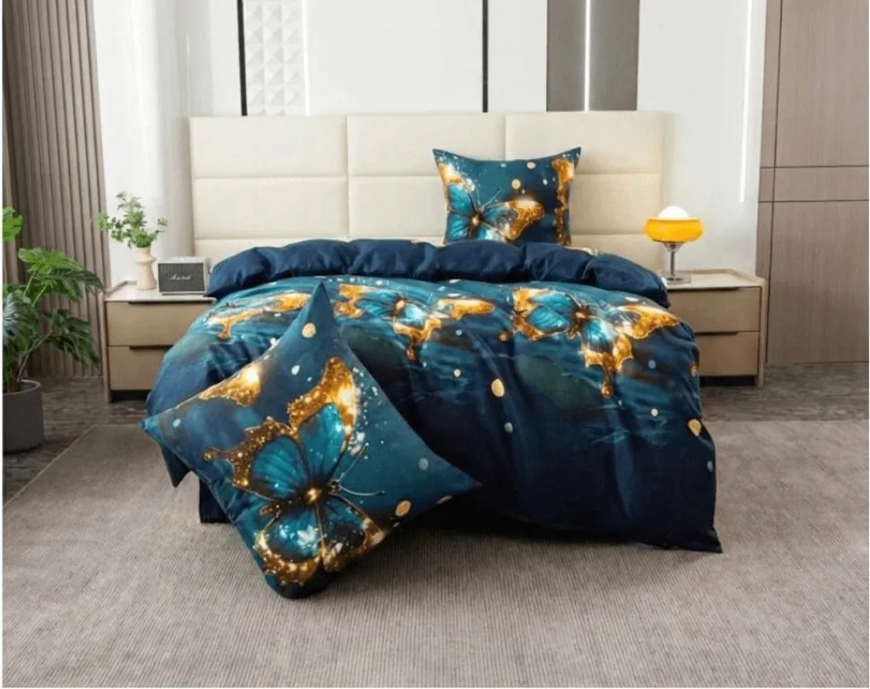 Obliečky z mikrovlákna MYSTIC BUTTERFLY modré Rozmer obliečky: 70 x 80 cm | 140 x 200 cm