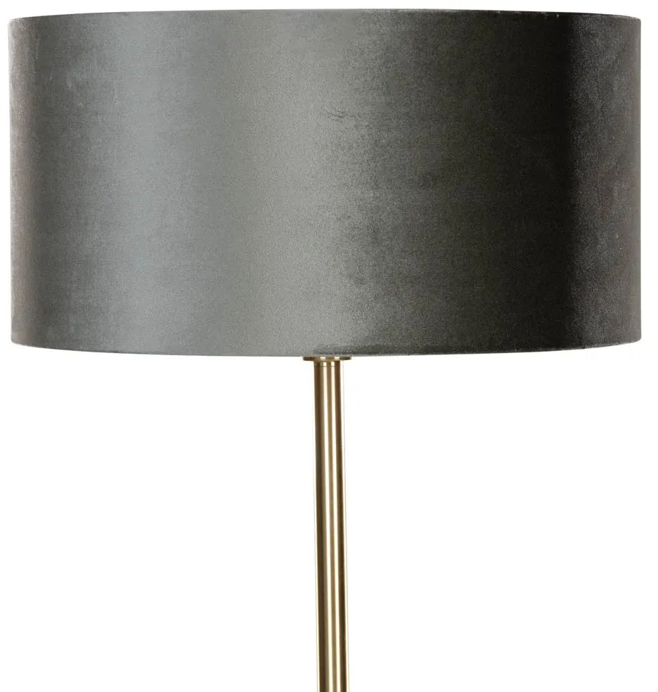Stojacia lampa mosadz s velúrovým tienidlom zelená 50 cm - Simplo