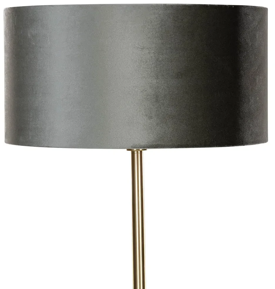 Stojacia lampa mosadz s velúrovým tienidlom zelená 50 cm - Simplo