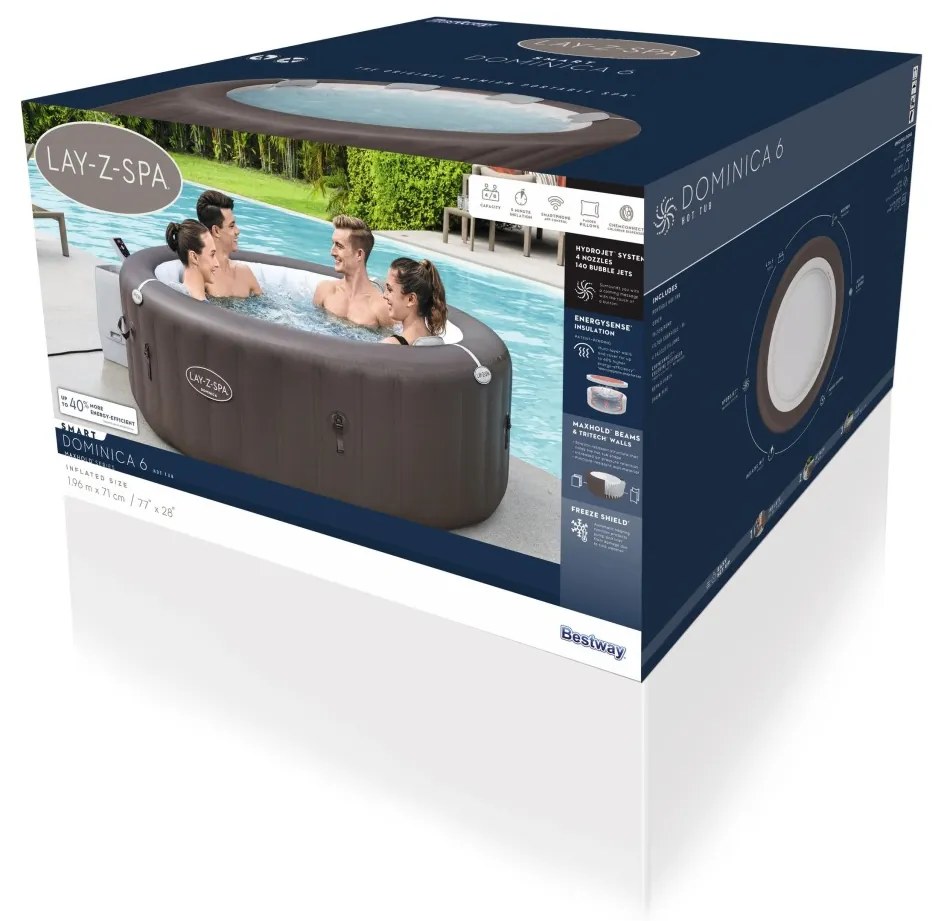 Lay-Z-Spa Dominica SMART HydroJet Jacuzzi BESTWAY 6001S
