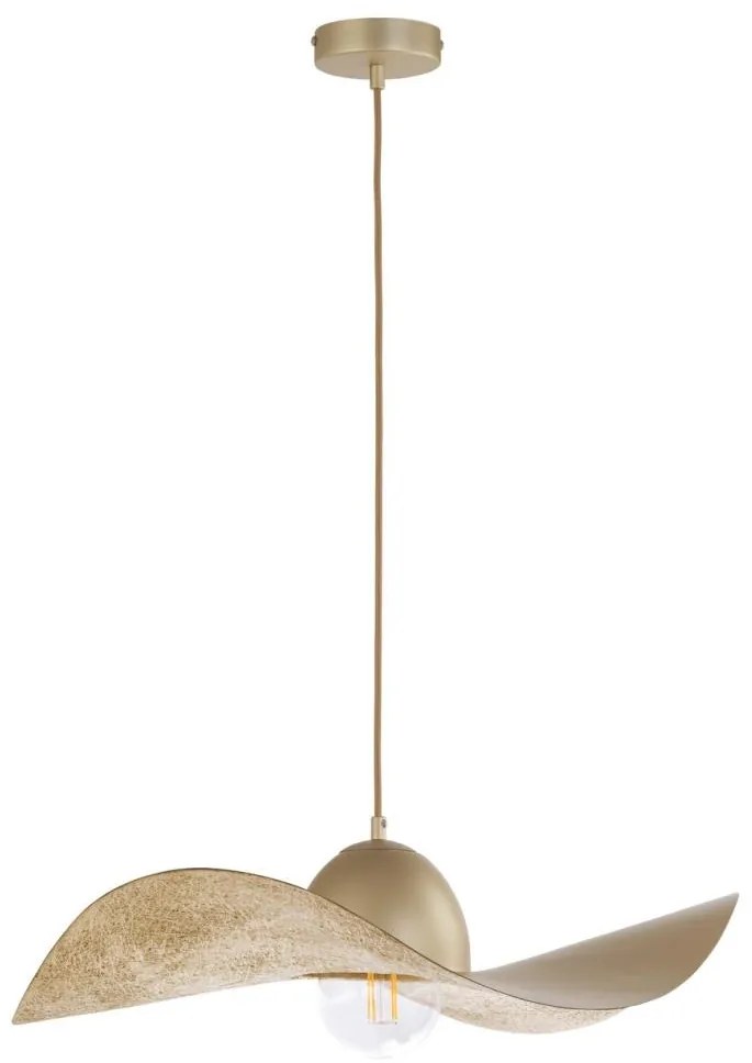 Luster na lanku KAPELLO 1xE27/60W/230V pr. 55 cm zlatá