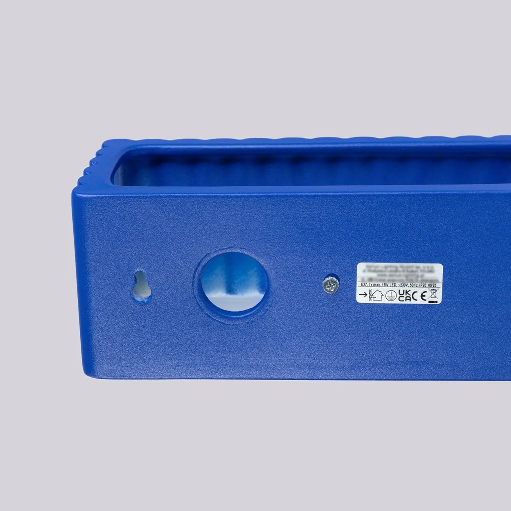 Nástenné svietidlo Rigata, 1x modré keramické tienidlo