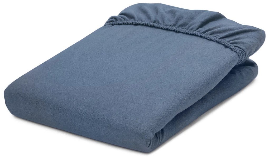 Napínacie prestieradlo z biber bavlny, nadmerná veľkosť, modré