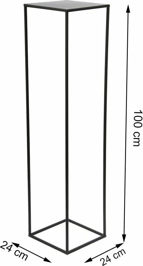 STOJAN NA KVETINÁČ SIMPLE 100X24X24 CM ČIERNA