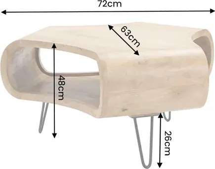 Dizajnový konferenčný stolík Lorelei 72 cm prírodné mango