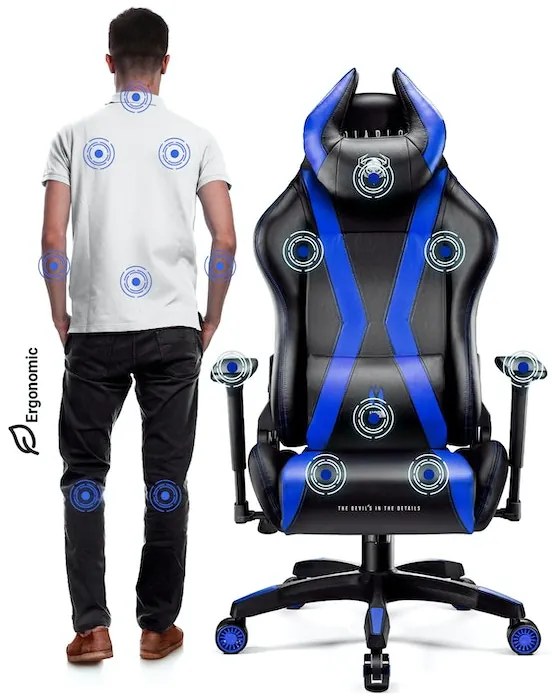 Herné kreslo Diablo X-Horn 2.0 Normal Size: Čierno-modré Diablochairs