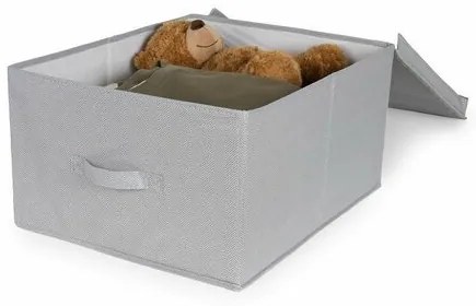 Compactor Skladací úložný kartónový box Wos, 40 x 50 x 25 cm, sivá, L