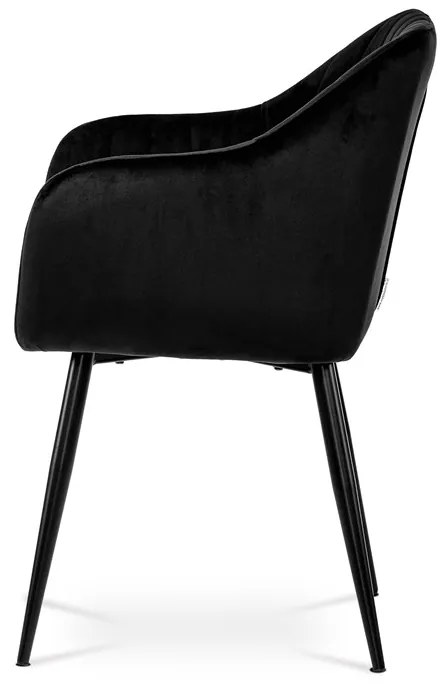 Autronic BONTEC Jedálenská stolička, čierna, zamatová látka, PIKA BK4 Farba: Čierna