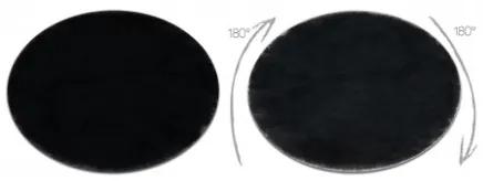 Sammer Kvalitné koberce v čiernej farbe plyšové okrúhle C353 Priemer 100 cm