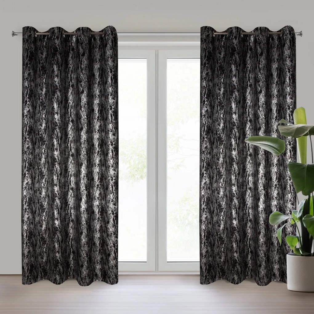 ZATEMŇOVACÍ ZÁVES NA KRÚŽKOCH ELISE 140X250 CM ČIERNA