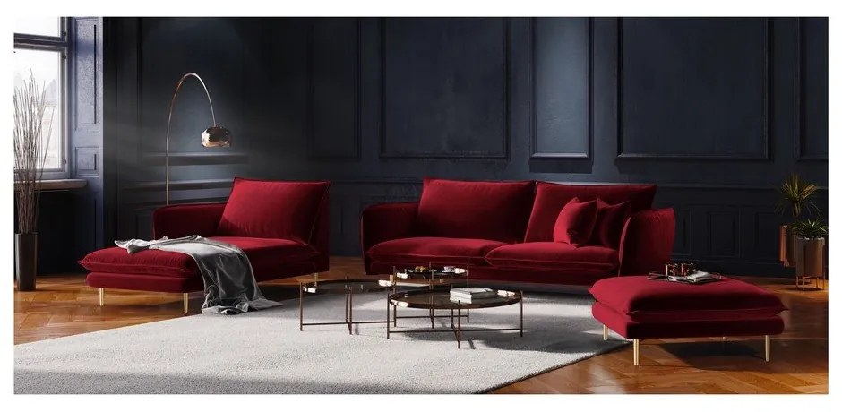Červená pohovka so zamatovým poťahom Cosmopolitan Design Florence,160 cm