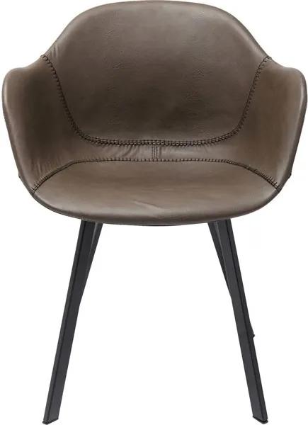 KARE DESIGN Sada 2 ks − Stoličky s opierkou Lounge šedé 77 × 49,5 × 52 cm