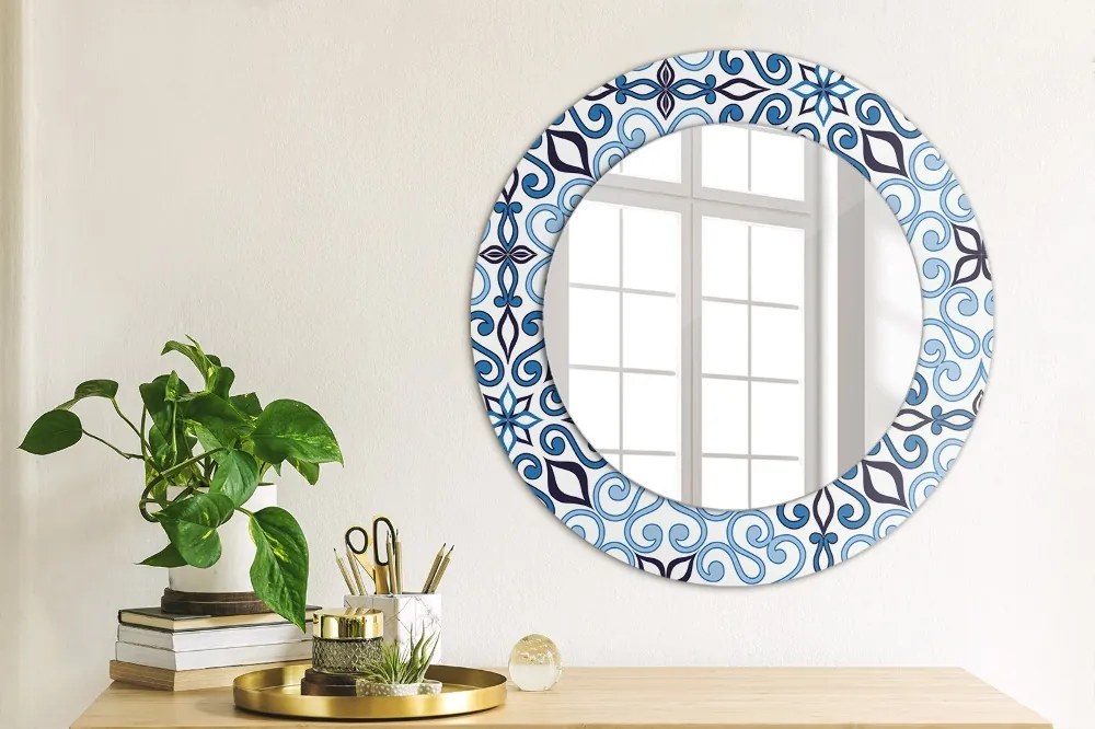 Okrúhle ozdobné zrkadlo Modrý arabský vzor fi 50 cm