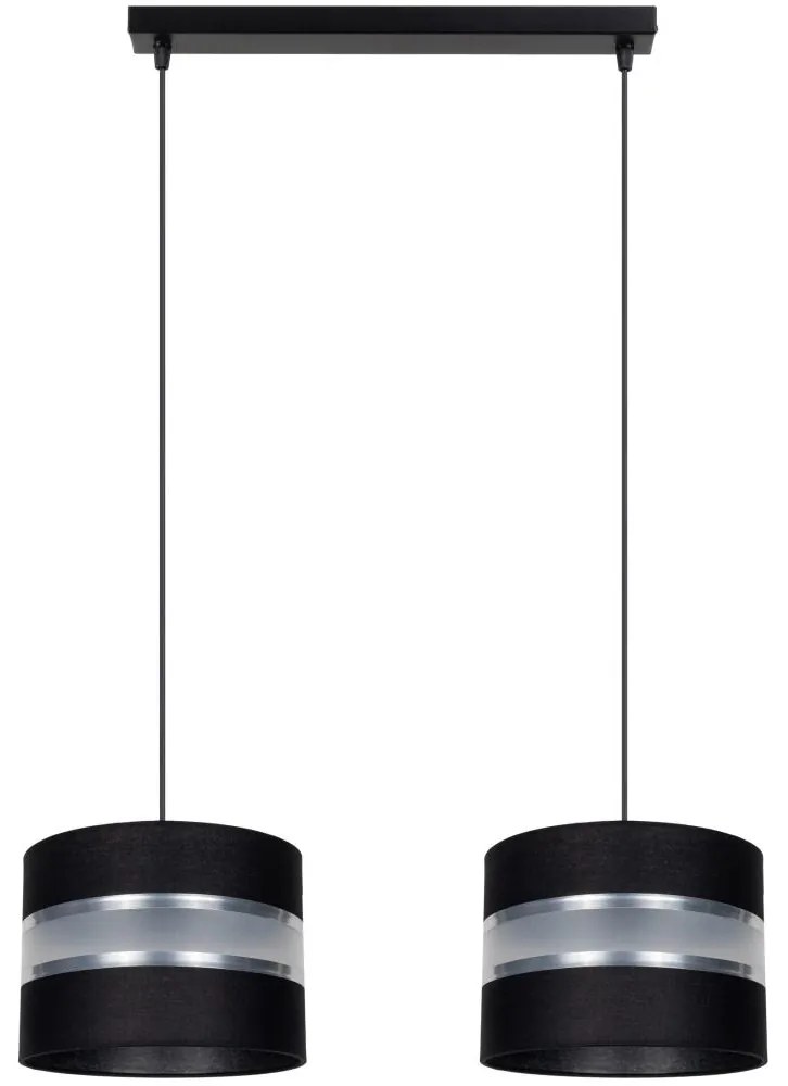Luster na lanku CORAL 2xE27/60W/230V čierna