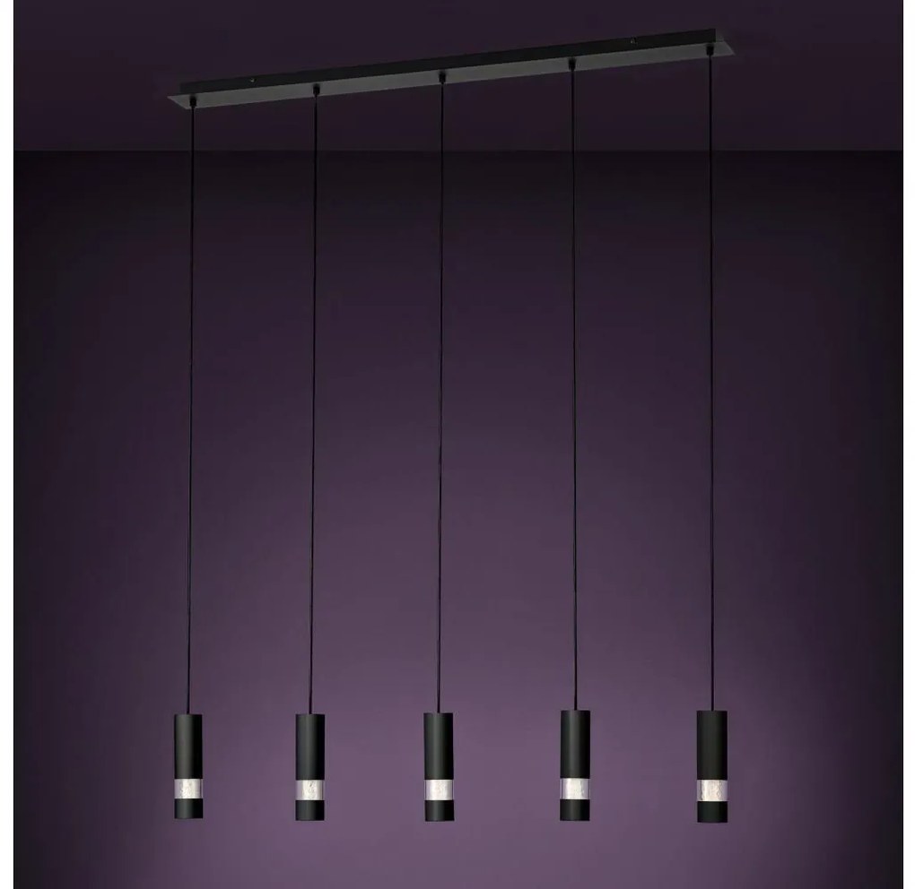 Eglo 39706 - LED Luster na lanku BERNABETA 5xGU10/4,6W/230V čierna