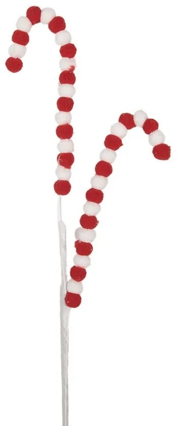 Bielo-červený vianočný zápich lízanky Candy - 13*1*60 cm