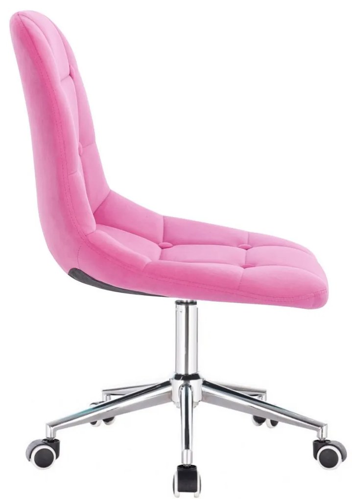 LuxuryForm DESIGN Stolička SAMSON VELUR na strieborné základni s kolieskami - ružová