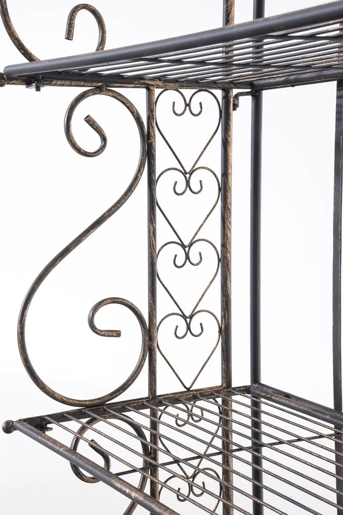 Kovová polica regál Anja - Bronzová