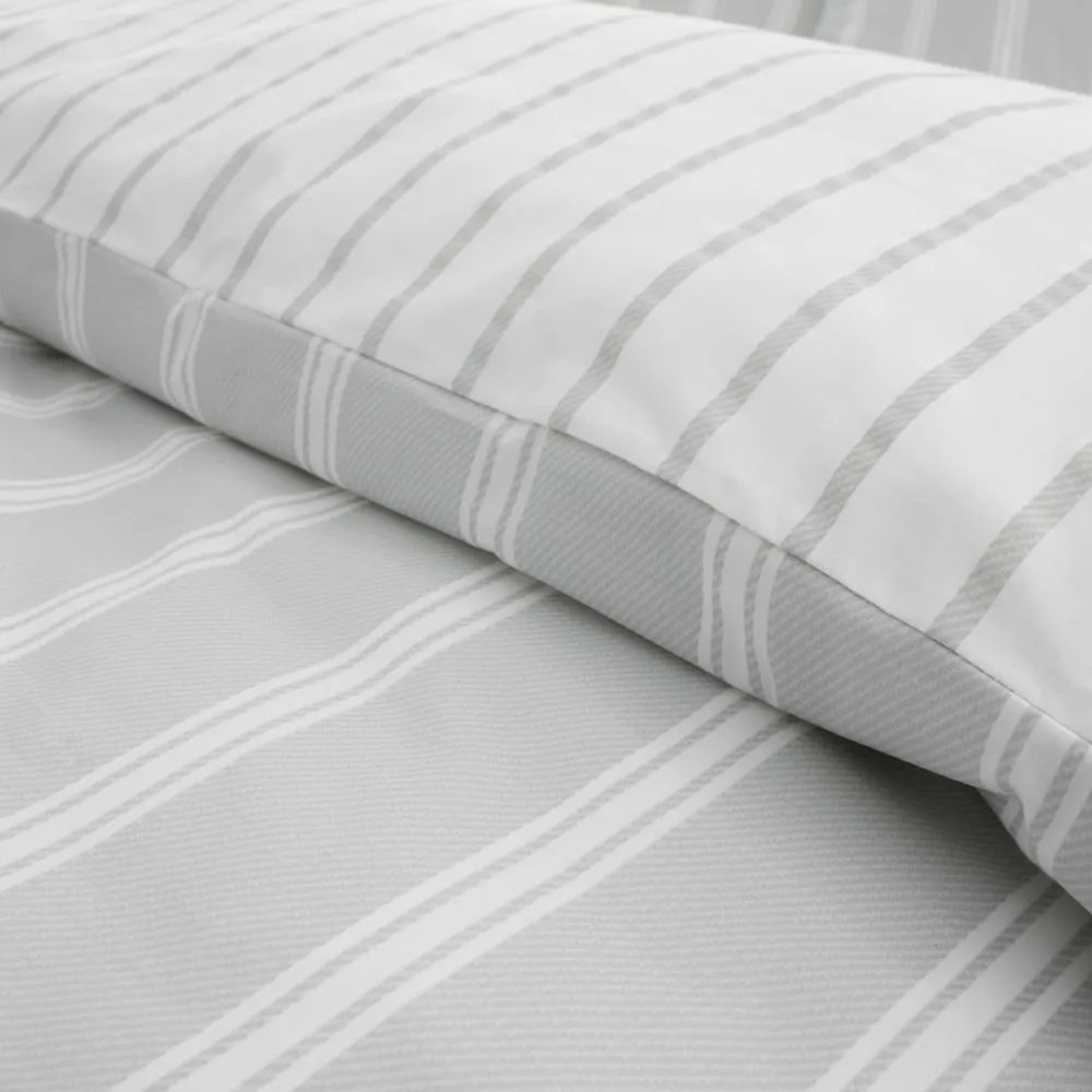 Sivé bavlnené obliečky na dvojlôžko 200x200 cm Ashford Stripe – Bianca