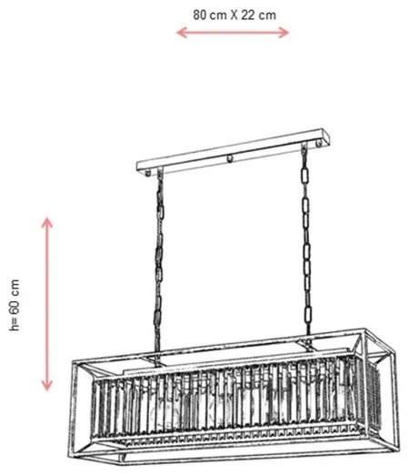 Luster na reťazi CRYSTALLINE 4xE27/6W/230V bronzový
