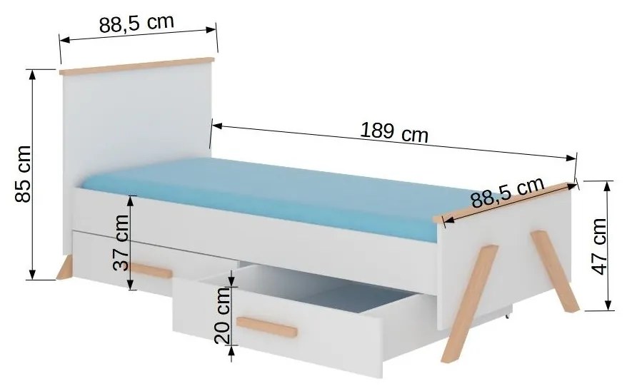 Detská posteľ 180x80 cm. Vlastná spoľahlivá doprava až k Vám domov. 1052186