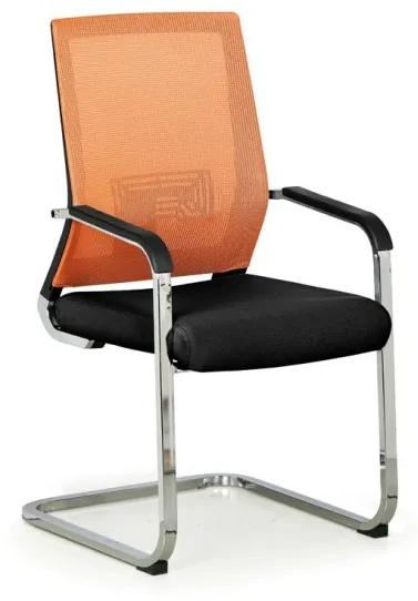Konferenčná stolička ELITE NET, oranžová/čierna