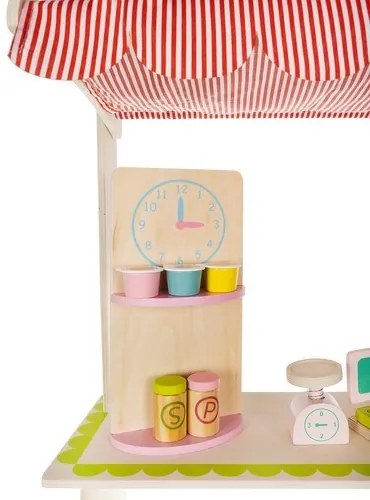 Drevený stánok s doplnkami