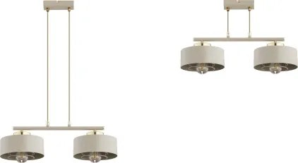 Brilagi - Závesný luster na lanku SPRING 2xE27/60W/230V béžová/zlatá