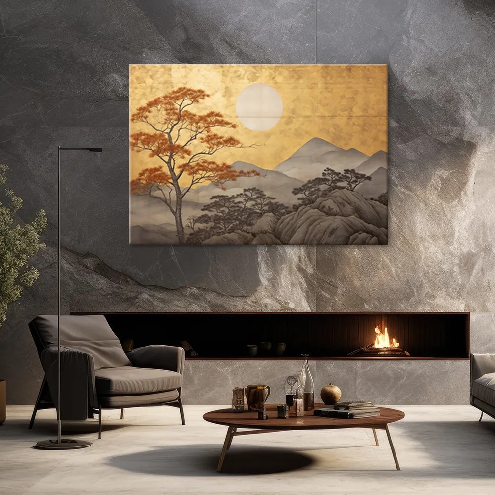 Gario Obraz na plátne Zlatá horská krajina v Japonsku Rozmery: 90 x 60 cm