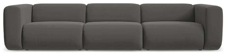 Sivá zamatová pohovka 319 cm Ekahi – Makamii