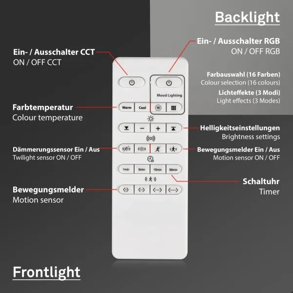 Briloner 3227-015 - LED RGB Stmievateľné svietidlo so senzorom LED/24W/230V + DO