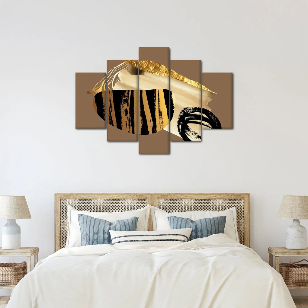 Obraz - Abstrakcia golden brown N⁰2 (150x105 cm)