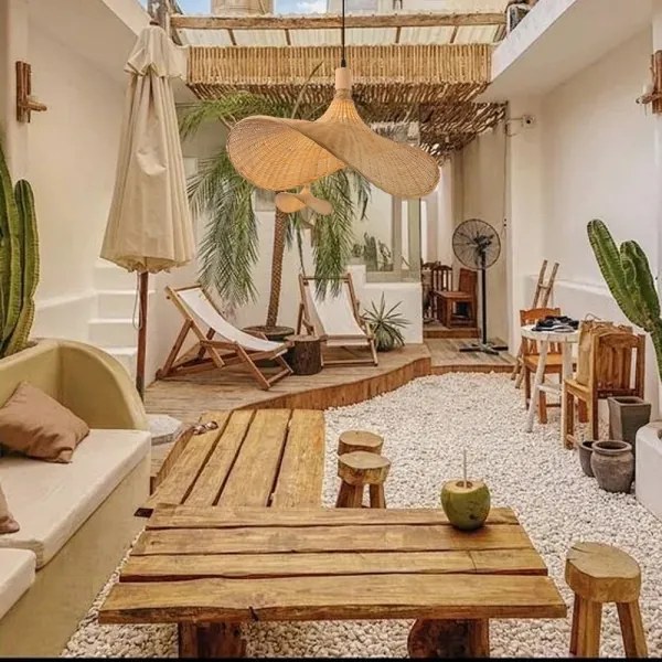 Immax 08289L - Luster na lanku SOMBRERO 1xE27/40W/230V pr. 70 cm ratan