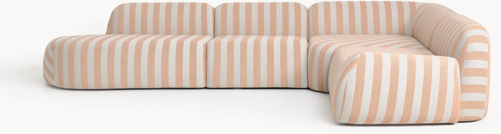 XL modulárna pruhovaná rohová pohovka Wolke
