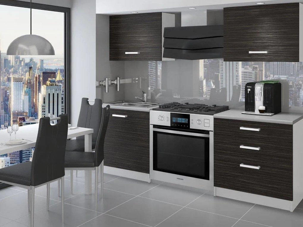 Kuchynská linka Belini 120 cm eben kráľovský s pracovnou doskou Saturno TOR SATURNO/2/WT/HK/0/P