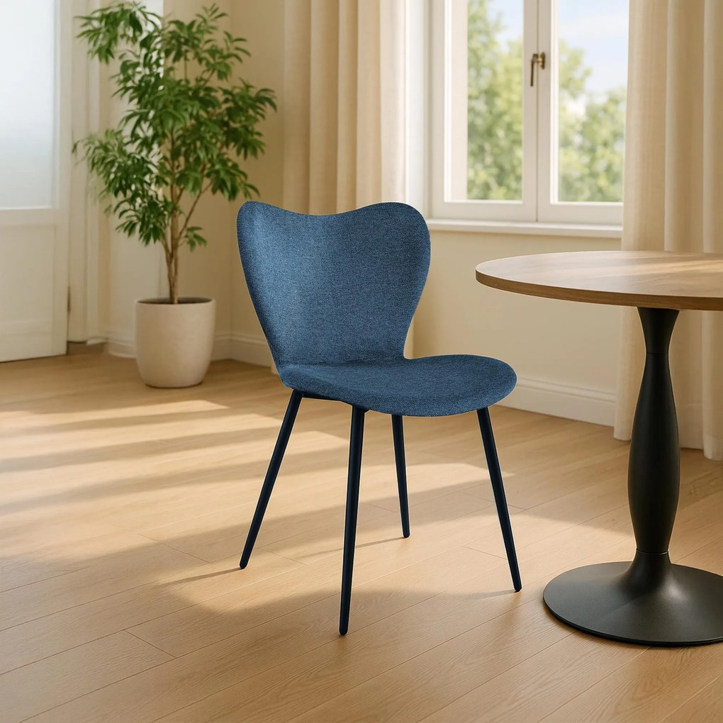 Jedálenská stolička Maika látka - modrá