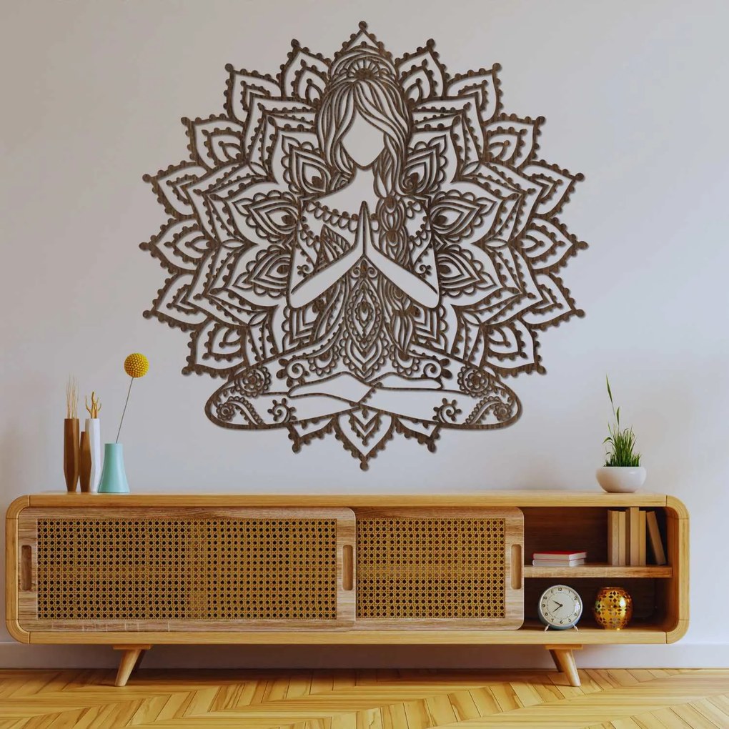 Drevená dekorácia mandala na stenu | SERENITAS: HDF - Javor 20 cm 4436-89145 HDF0511