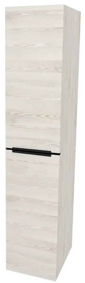 Mereo, Mereo Mailo, kúpeľňová skrinka vysoká 170 cm, čierne madlo, Multidecor, White Loft Pine, MER-CN594LPBWLP1
