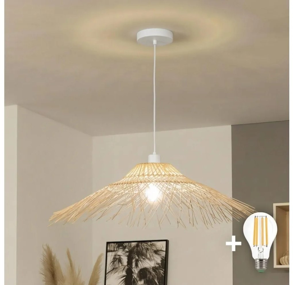 Brilagi - LED luster na lanku CERIA BOHO 1xE27/40W/230V pr. 100 cm bambus
