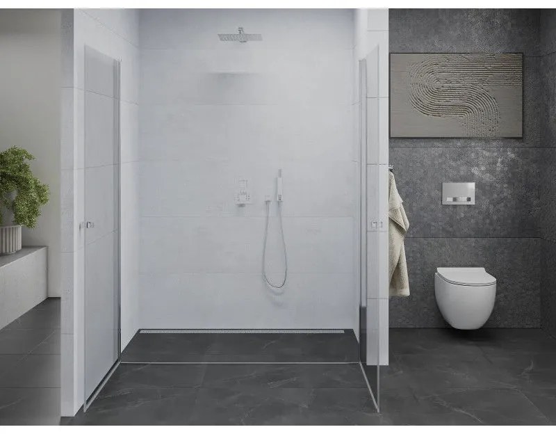 Mexen Pretoria Duo, 2-krídlové sprchové dvere do otvoru 170 cm, 6mm číre sklo, chrómový profil, 852-170-000-02-00