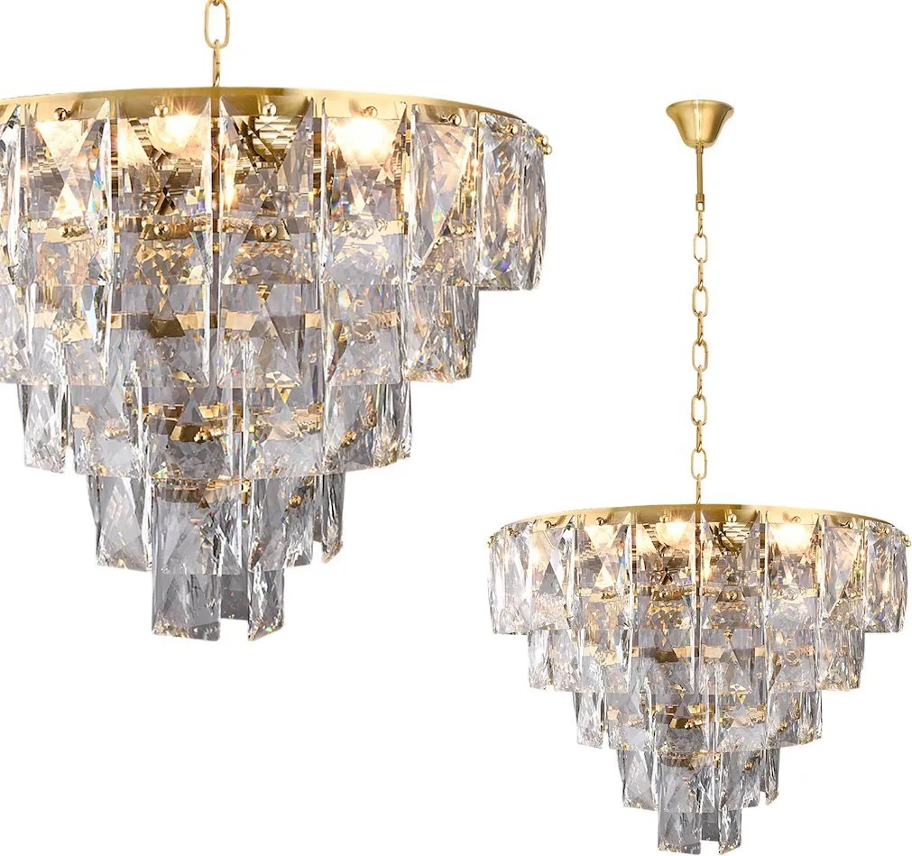 Luster Chelsea, 1x krištáľové tienidlo, (fi 50cm), g