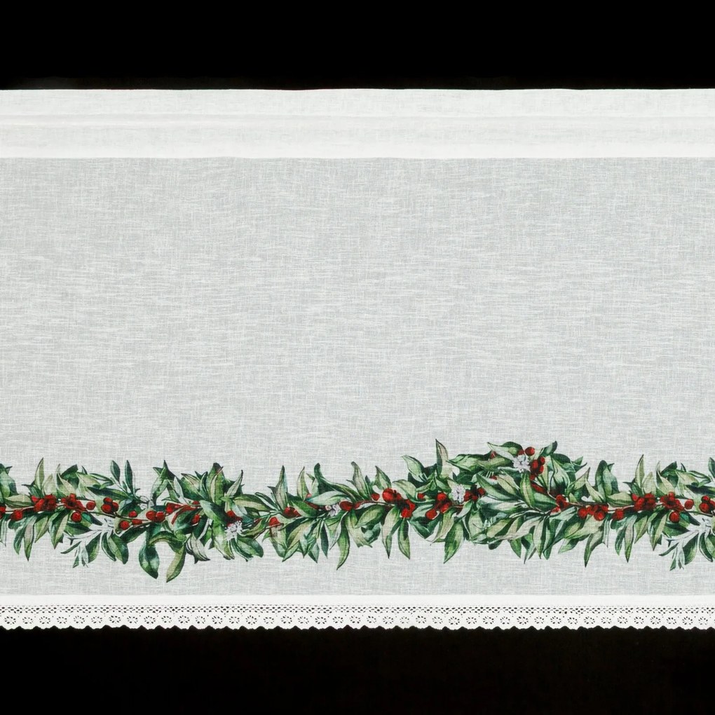KRÁTKA VIANOČNÁ ZÁCLONA NA PÁSKE XMAS8 150X60 CM VZOROVANÁ