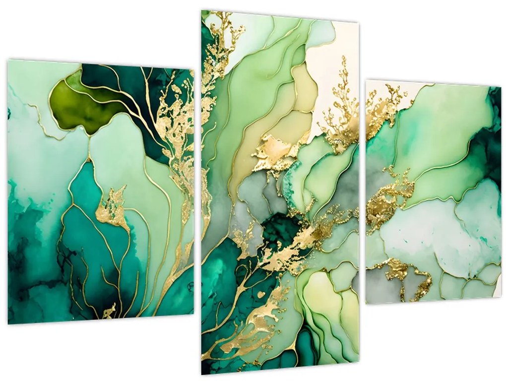 Obraz - Zelená abstrakcia (90x60 cm)