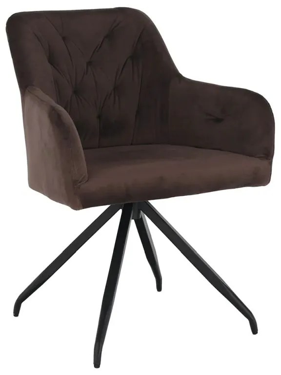 Moderná a pohodlná otočná stolička, hnedá Velvet látka