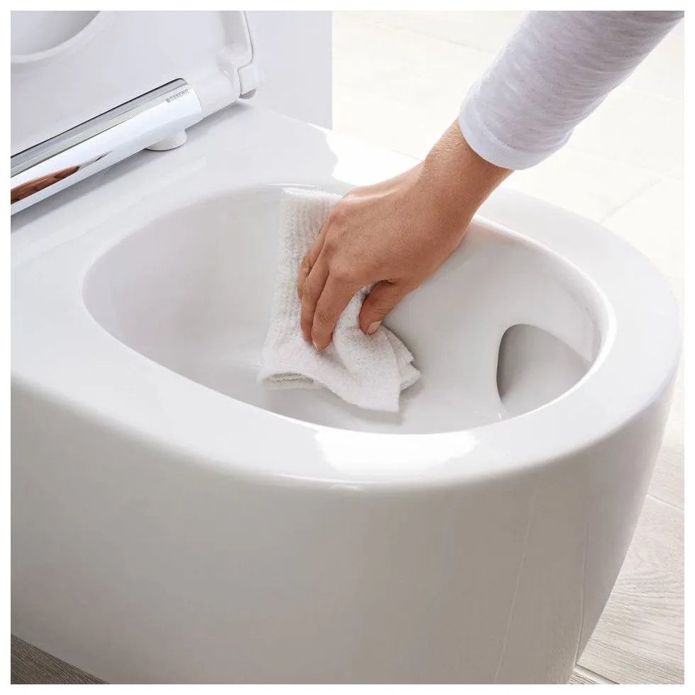 GEBERIT One závesné WC s hlbokým splachovaním, s technológiou TurboFlush, 370 x 540 mm + softclose WC sedátko, biela, s povrchovou úpravou KeraTect, 500.201.01.1