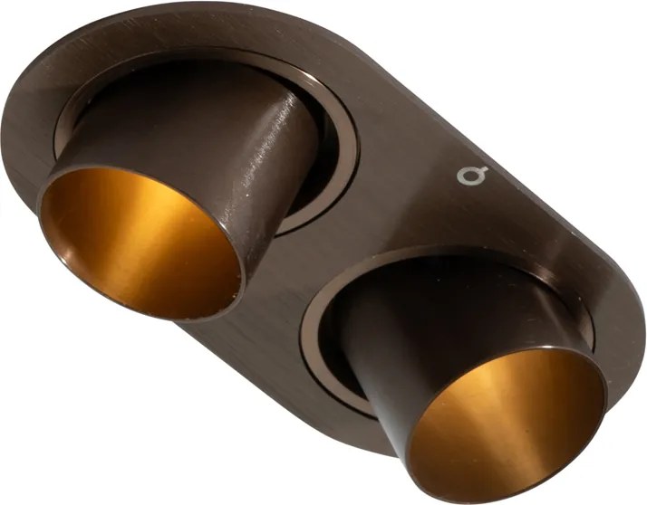 Zaoblené zapustené bodové svetlo tmavá bronz GU10 35 mm sklopné 2-svetlo - Installa