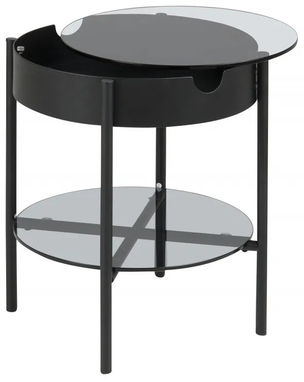 Actona Odkladací stolík s podnosom Asava 45 cm čierny