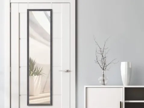 Závesné zrkadlo na dvere Bea 30x120 cm, čierne%