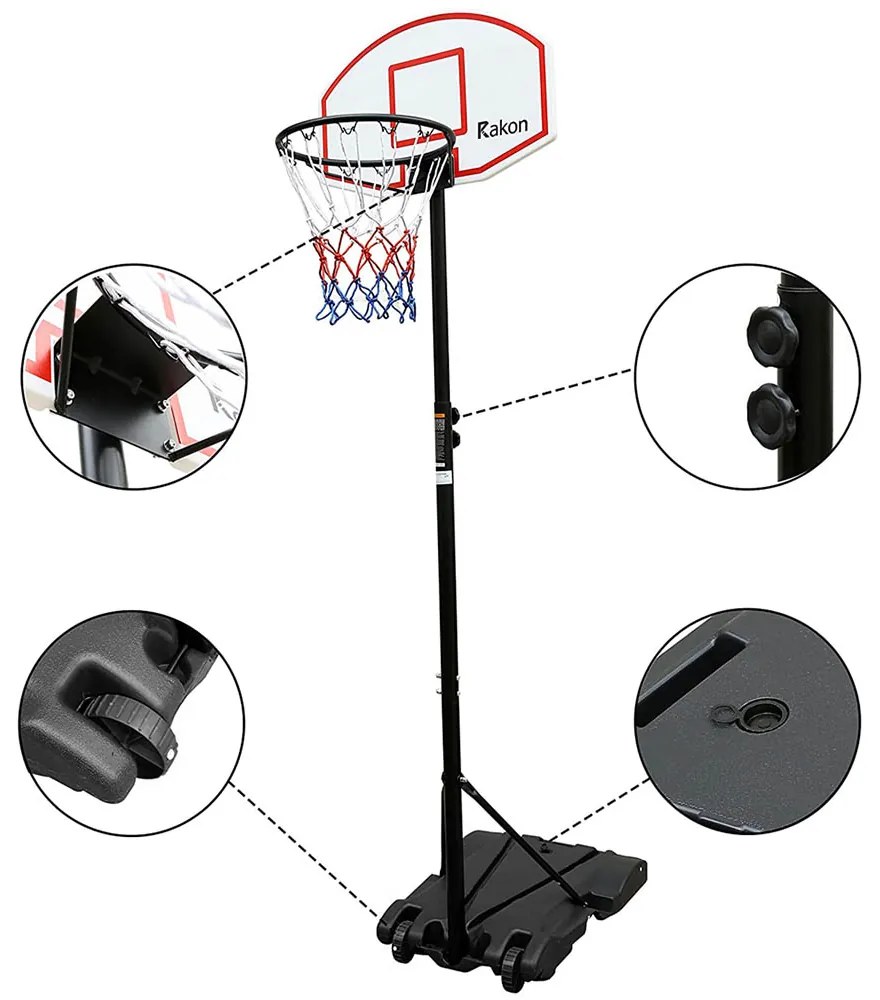 Mobilný basketbalový kôš s nastaviteľnou výškou